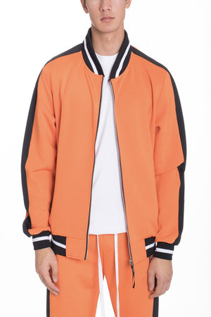 Men’s Orange Solid Track Jacket – Lightweight Zip-Up Athletic Sportswear for Running, Training & Casual Wear”