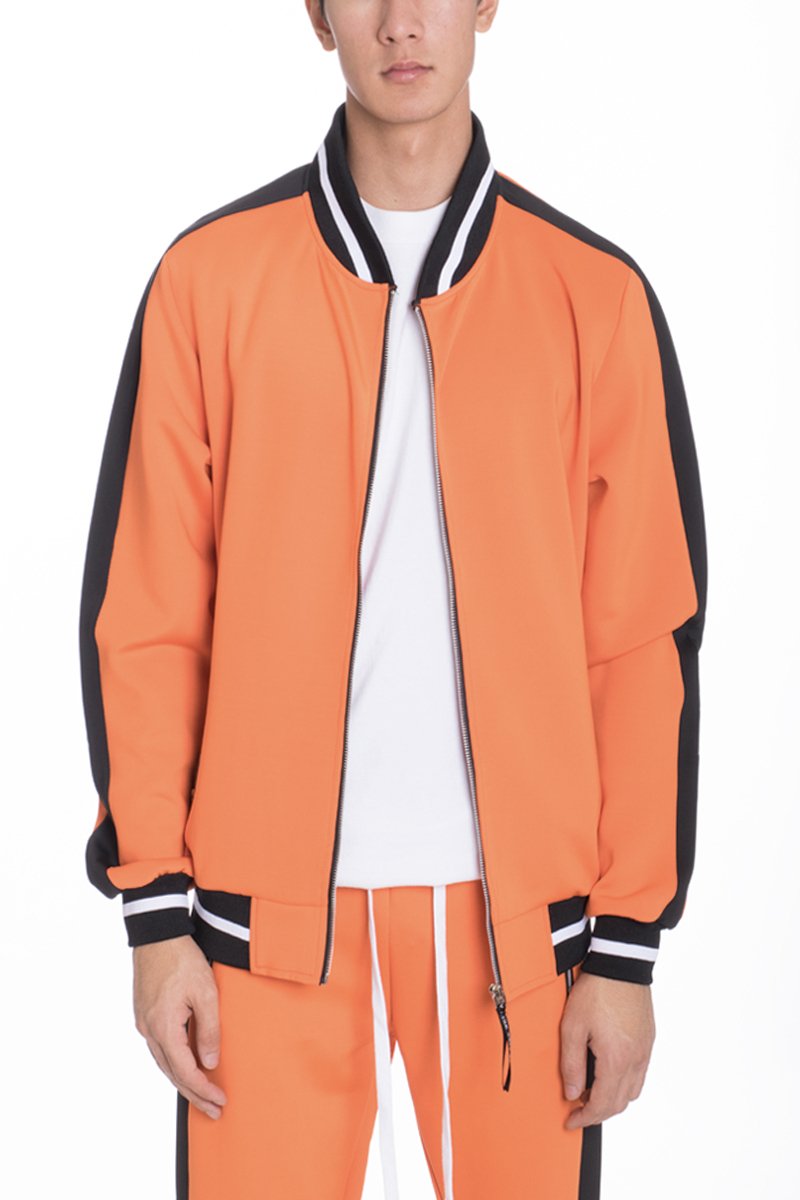 Men’s Orange Solid Track Jacket – Lightweight Zip-Up Athletic Sportswear for Running, Training & Casual Wear”