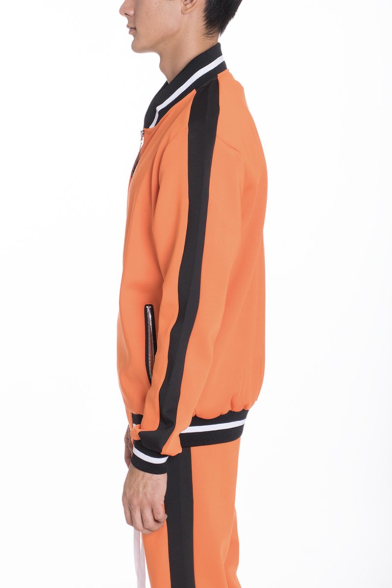 Men’s Orange Solid Track Jacket – Lightweight Zip-Up Athletic Sportswear for Running, Training & Casual Wear”
