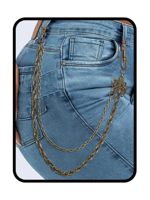 Navoky Halloween Skull Spider Pants Chain Punk Women Layered Belt Chain Goth Metal Jeans Chains for Men