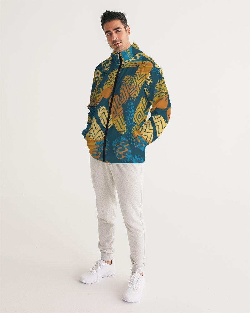 Mens Lightweight Windbreaker Jacket with Hood and Zipper Closure -