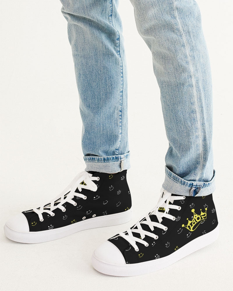 2882 Smily Face Men's High-Top Canvas Shoe