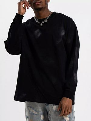 Men's Washed Long Sleeve Cotton T-Shirt