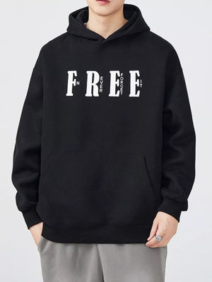 Men's Plus Size Drop Shoulder Kangaroo Pocket Hoodie