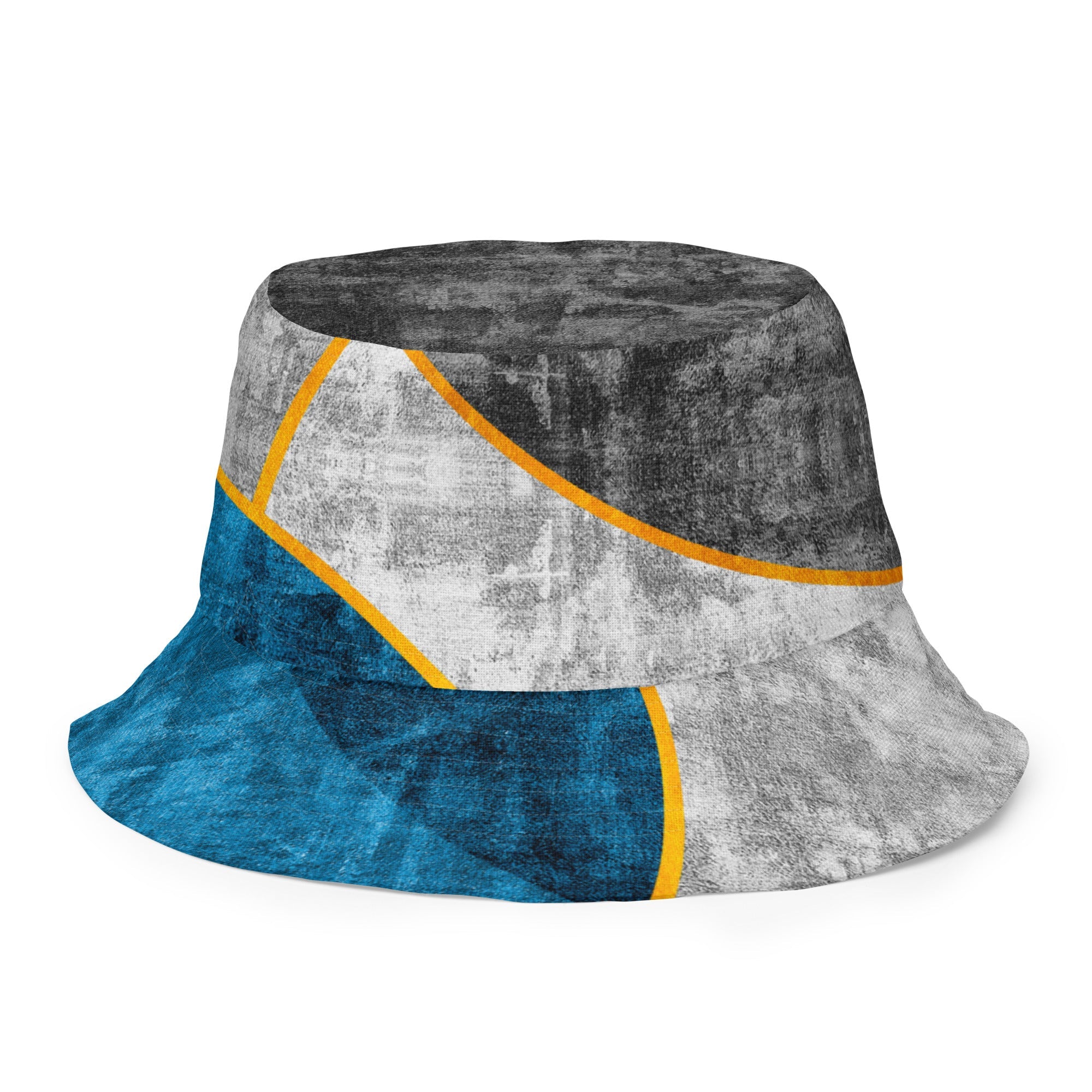 Reversible Bucket Hat Blue Grey Design