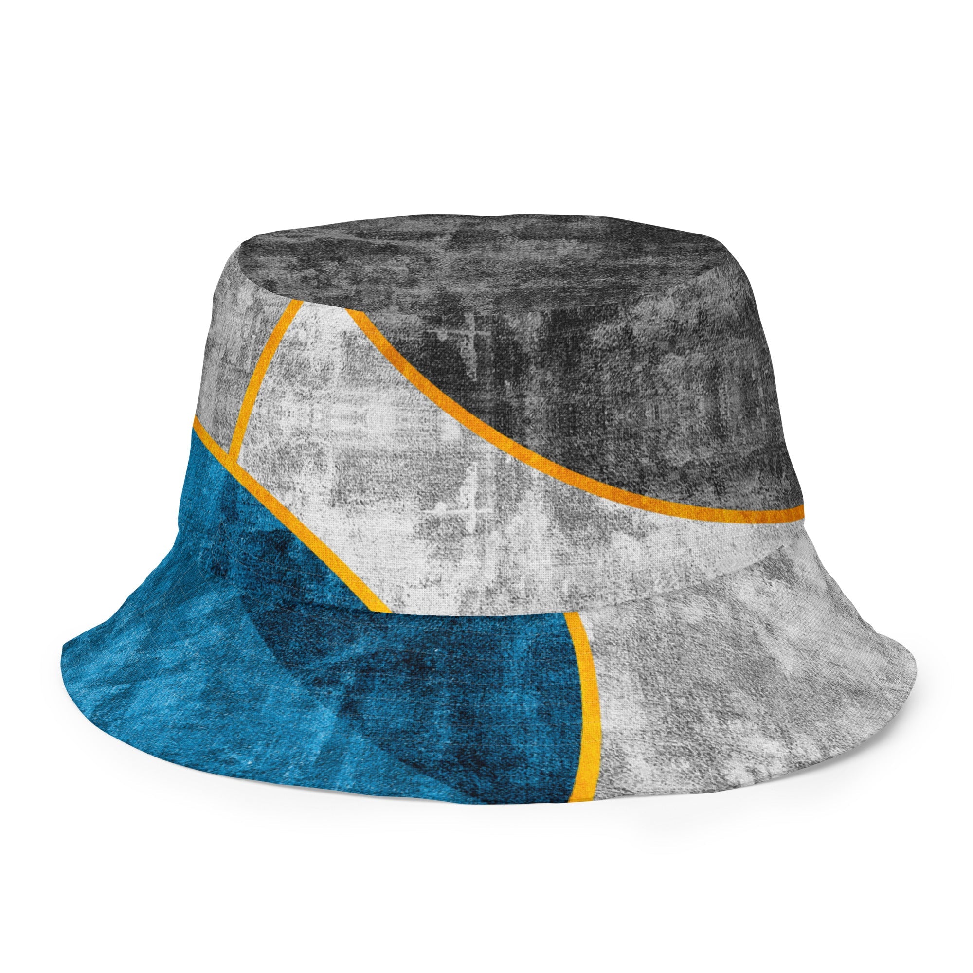 Reversible Bucket Hat Blue Grey Design