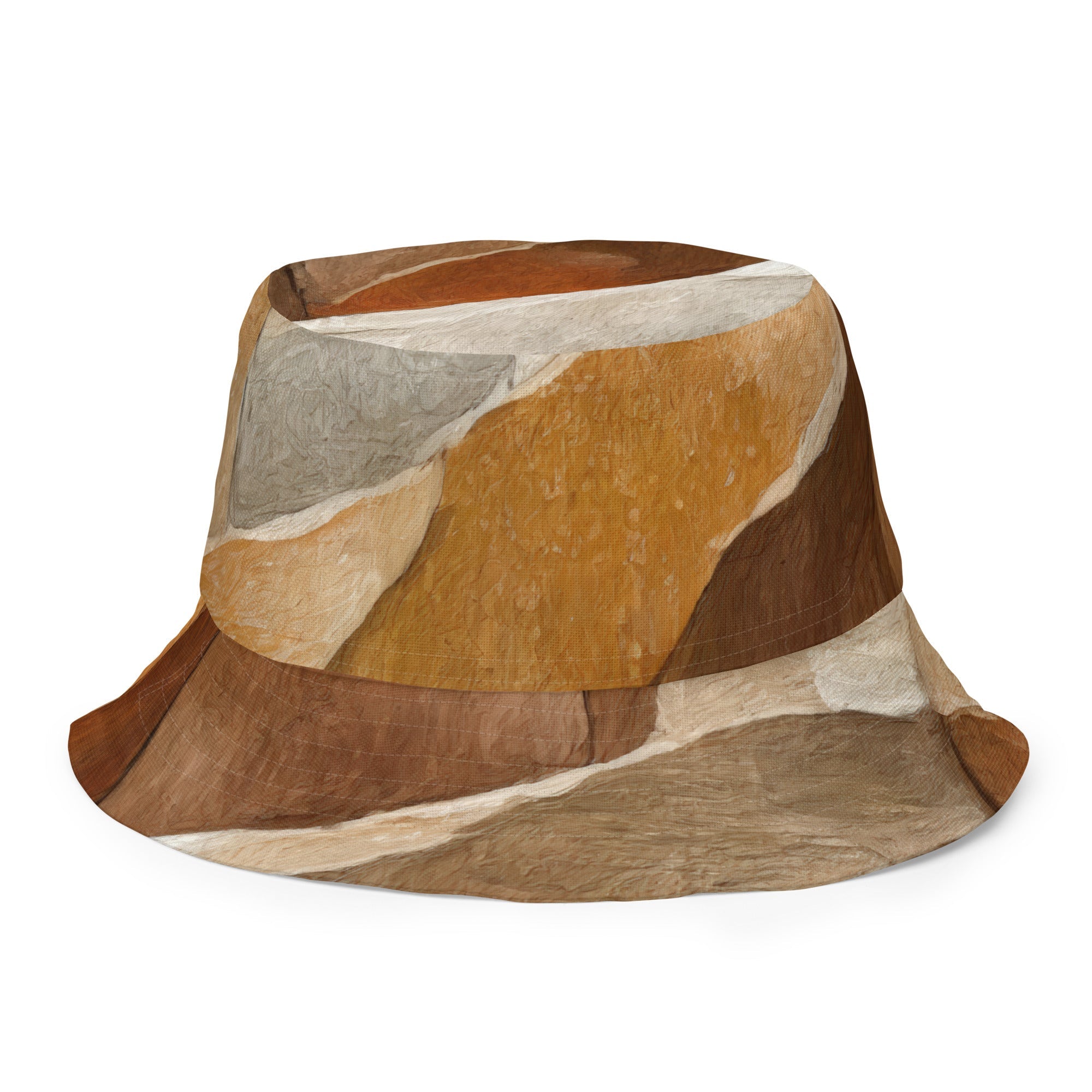 Reversible Bucket Hat – Abstract Stone Pattern | Stylish Summer Streetwear