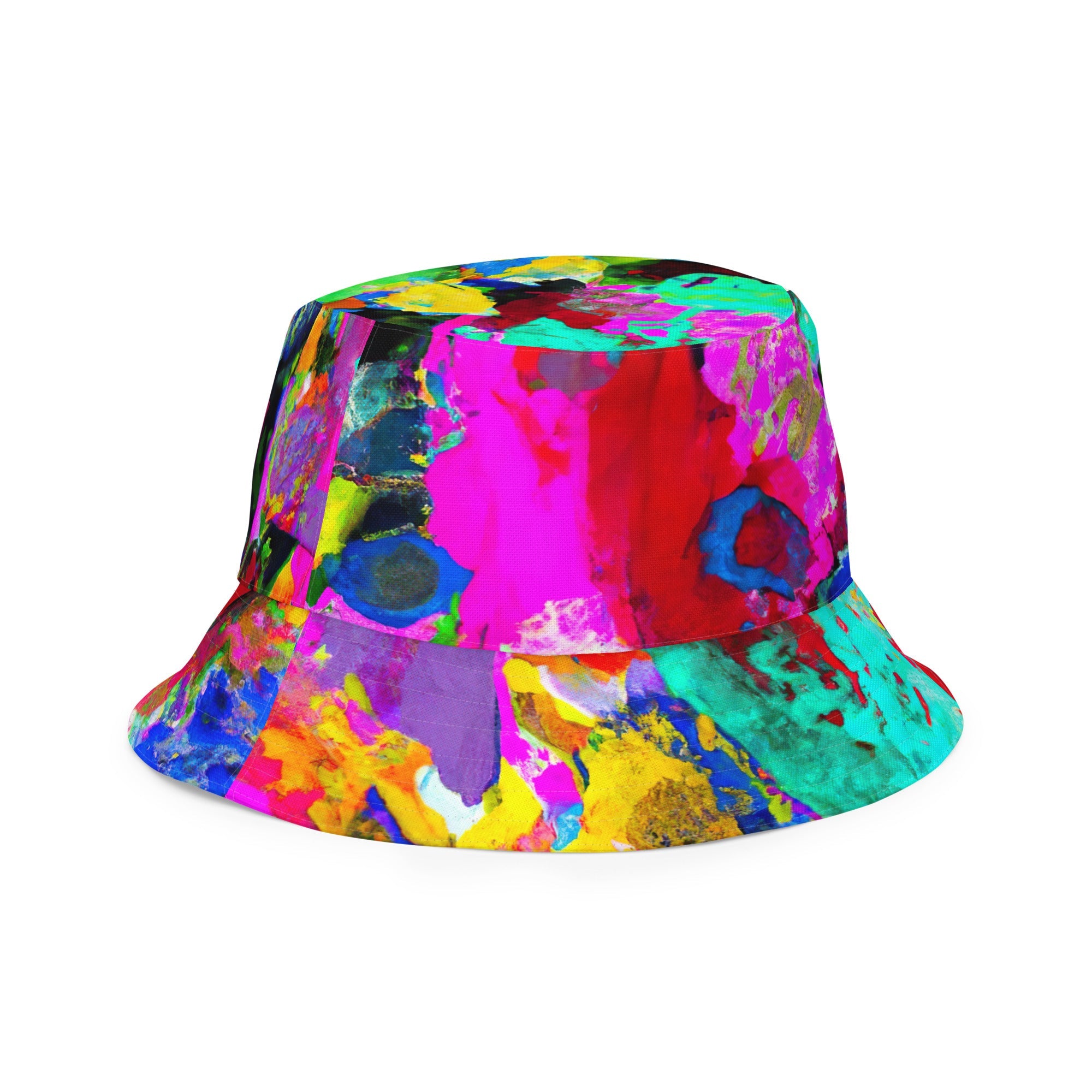 Multicolor Abstract Print Reversible Bucket Hat