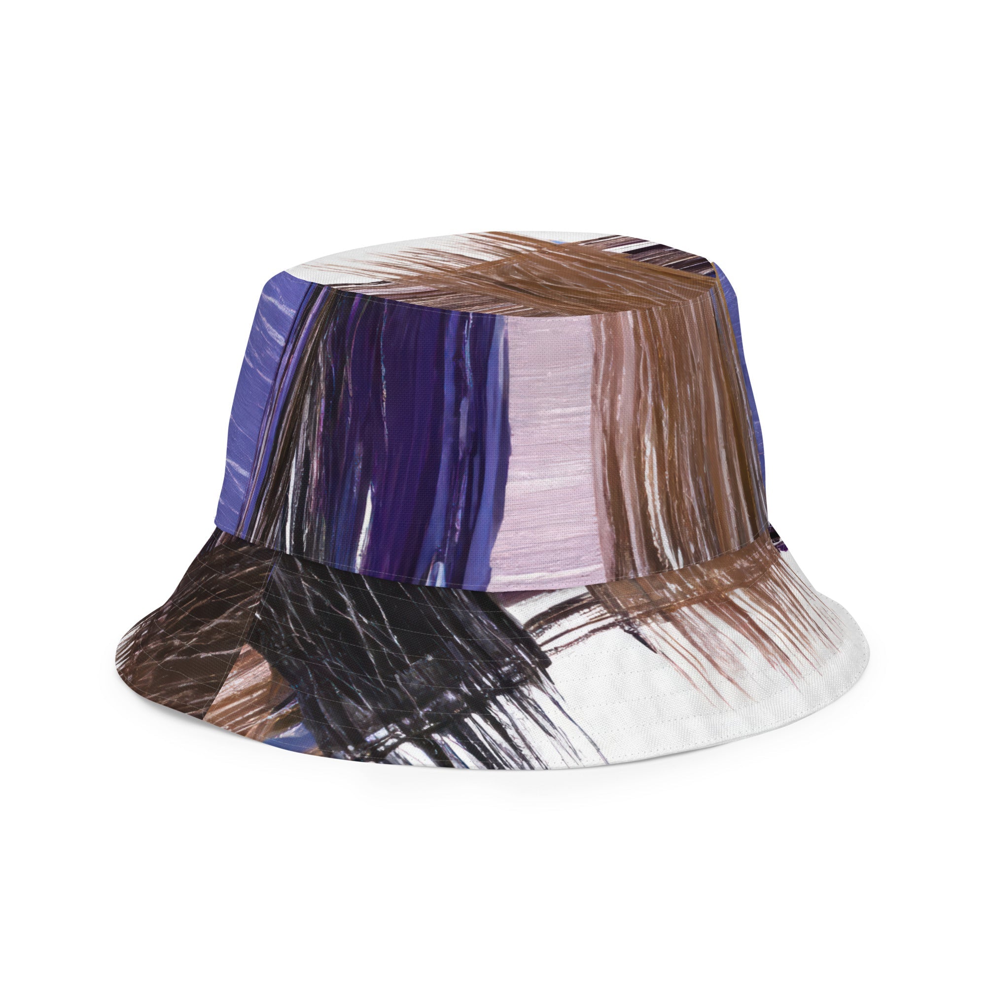 Rustic Brown Interweave Print Reversible Bucket Hat