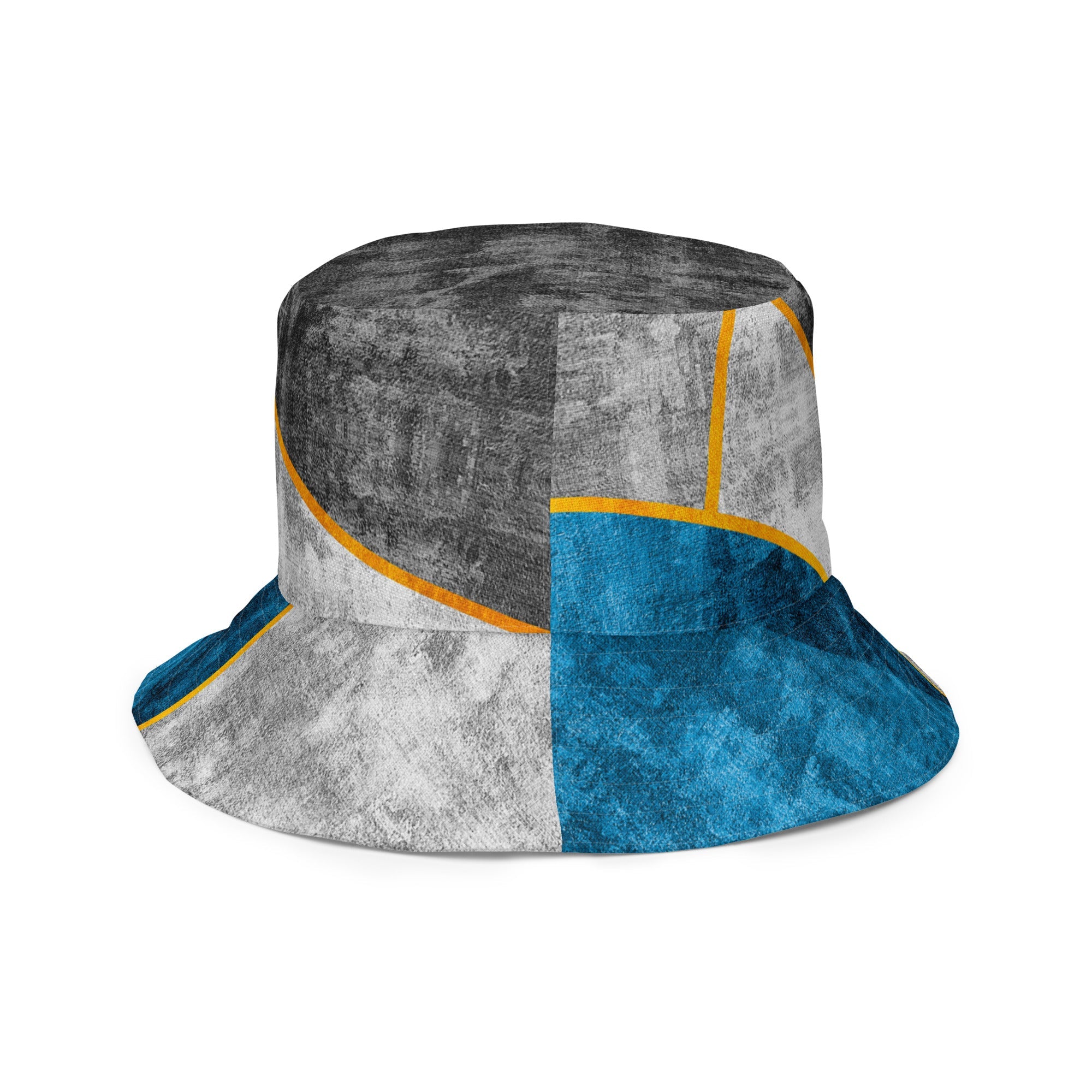 Reversible Bucket Hat Blue Grey Design