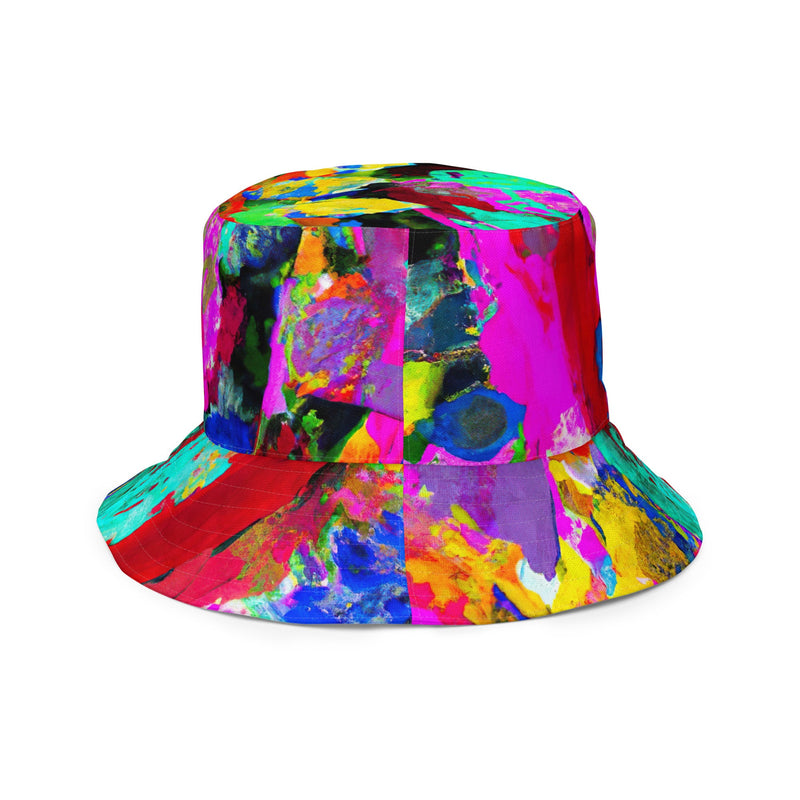 Multicolor Abstract Print Reversible Bucket Hat