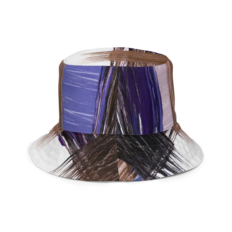 Rustic Brown Interweave Print Reversible Bucket Hat