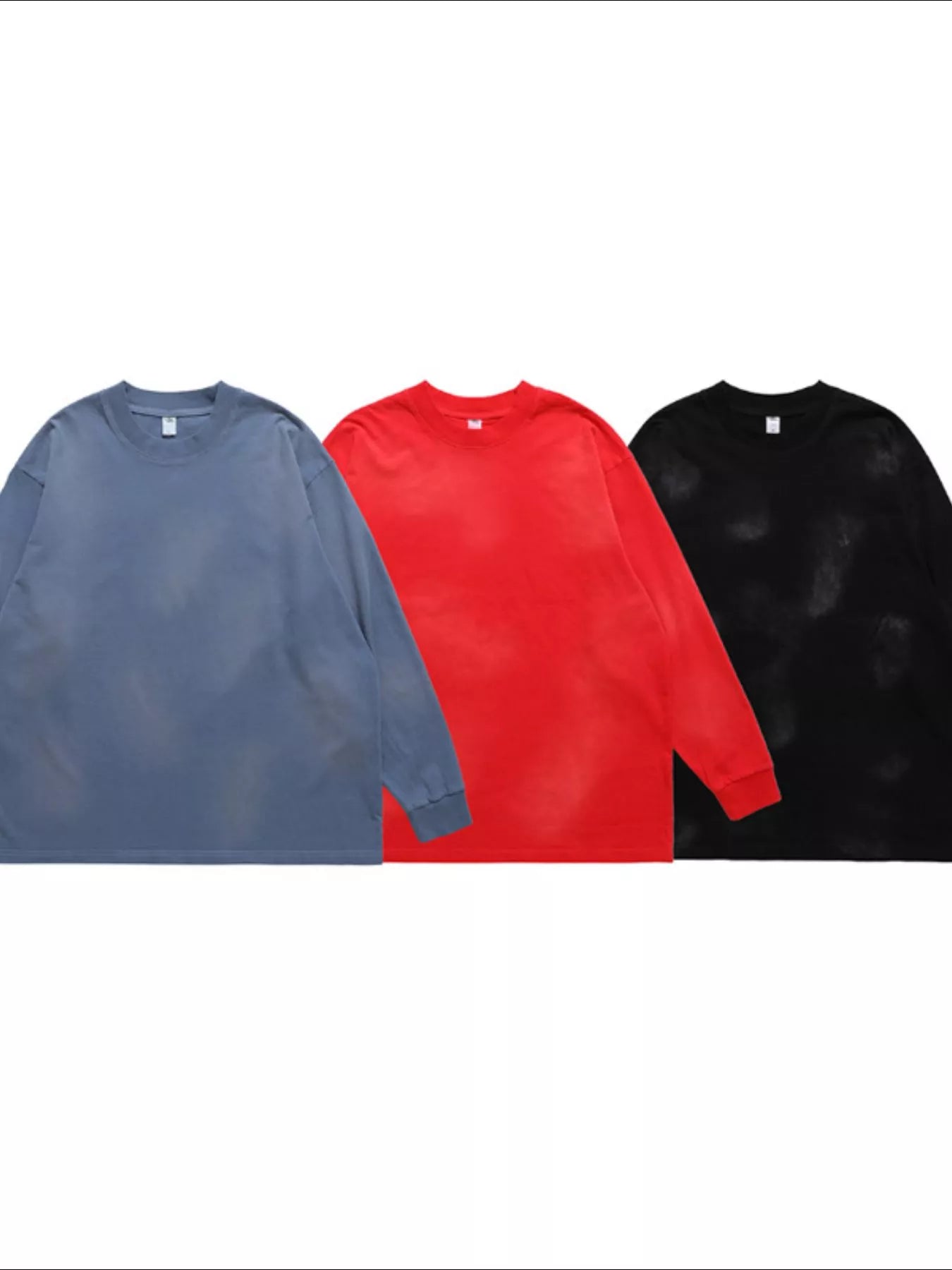 Men's Washed Long Sleeve Cotton T-Shirt