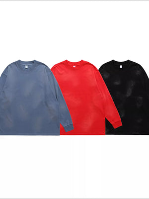 Men's Washed Long Sleeve Cotton T-Shirt