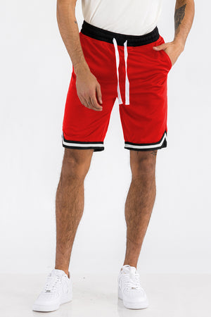 Mens Striped Basketball Active Shorts