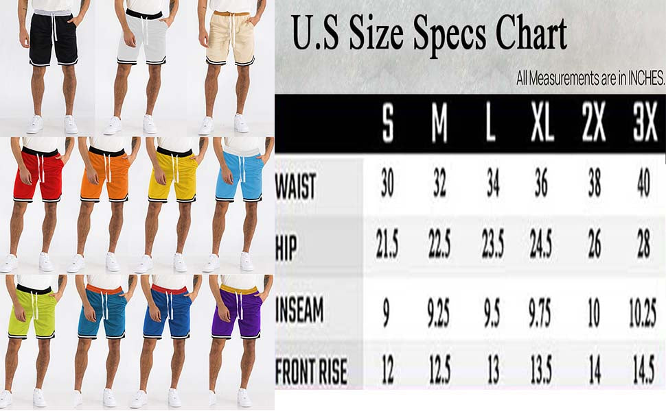 Mens Striped Basketball Active Shorts