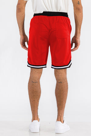 Mens Striped Basketball Active Shorts