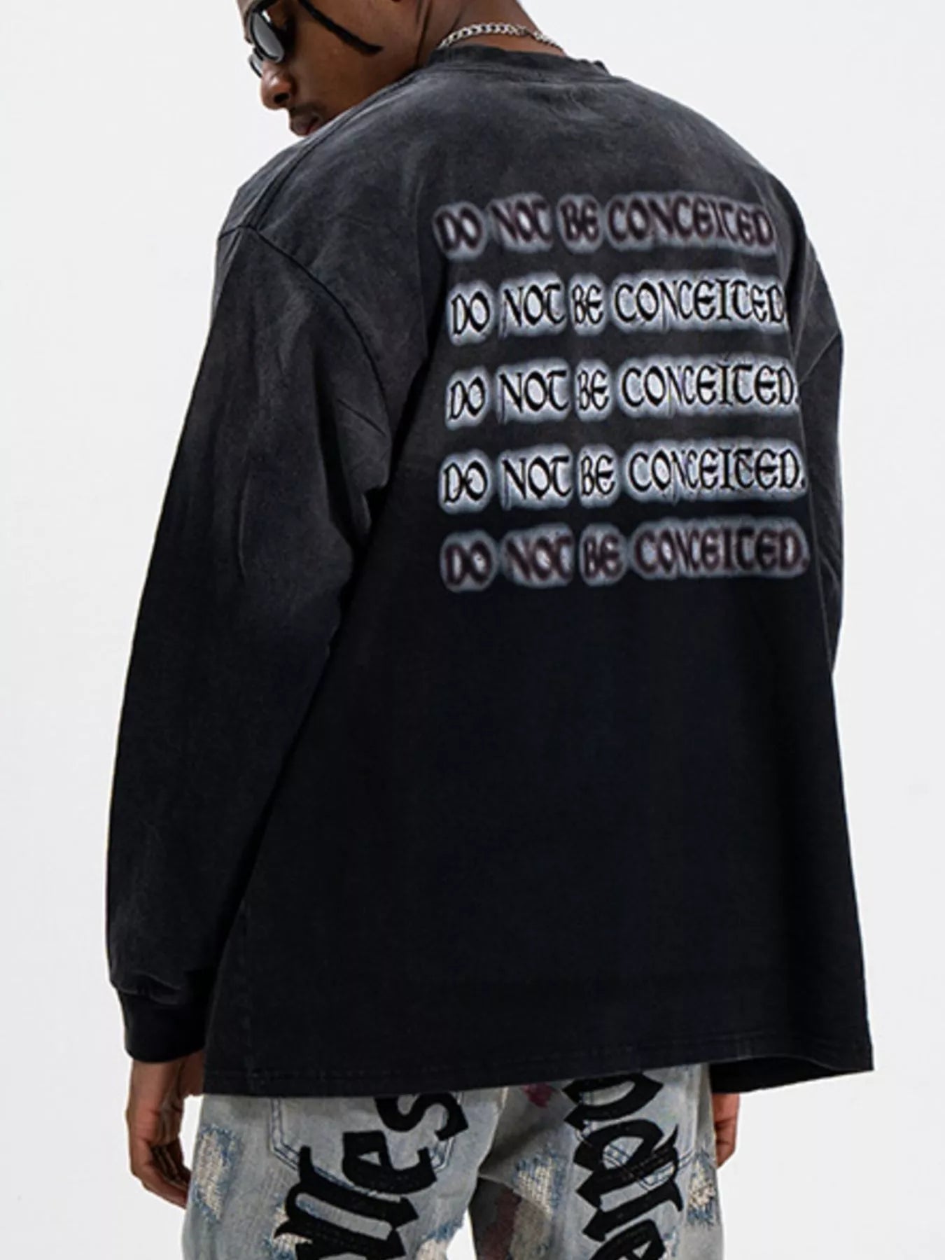Men's Letter Round Neck Long Sleeve T-Shirt
