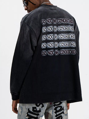 Men's Letter Round Neck Long Sleeve T-Shirt