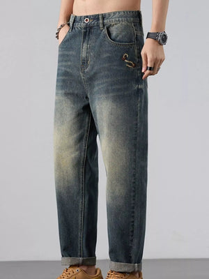 Men's Wash Straight Leg Jeans