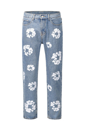 Men's Flower Graphic Print Jeans