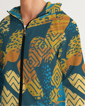 Mens Lightweight Windbreaker Jacket with Hood and Zipper Closure -