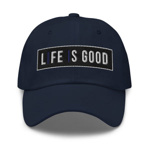 Embroidered Baseball Cap - Adjustable - Life is Good Print