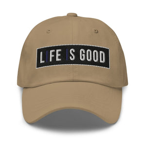 Embroidered Baseball Cap - Adjustable - Life is Good Print