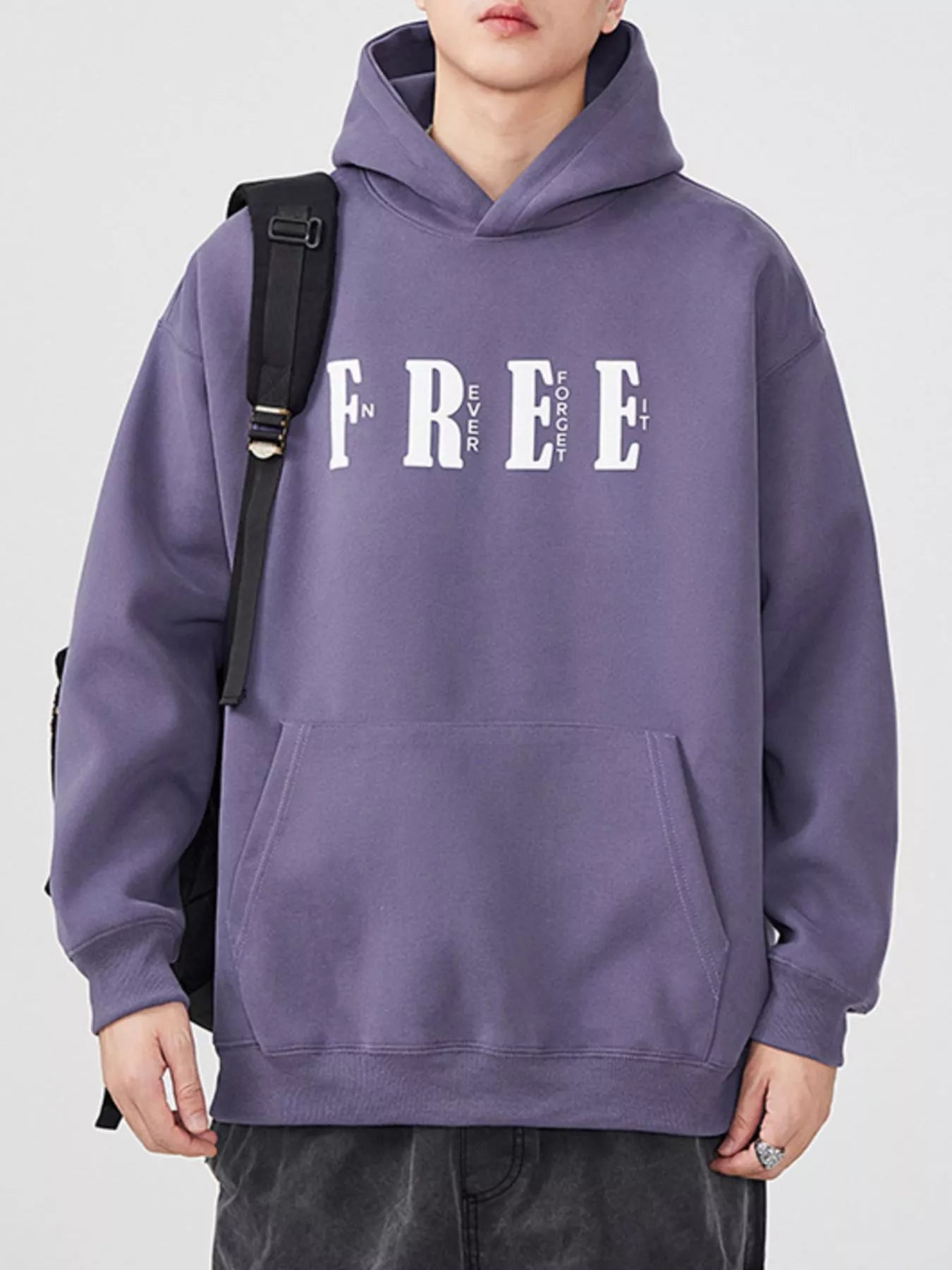 Men's Plus Size Drop Shoulder Kangaroo Pocket Hoodie