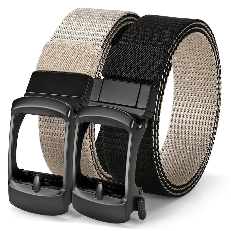JASGOOD Mens Nylon Ratchet Belt ReversibleWeb Casual Belt for Jeans Pants Men Golf Belt 2 In 1 Belt