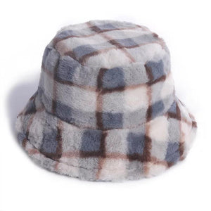 Plush Plaid Bucket Hat | Gingham Checkered Summer Streetwear Hat