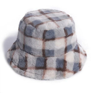 Plush Plaid Bucket Hat | Gingham Checkered Summer Streetwear Hat