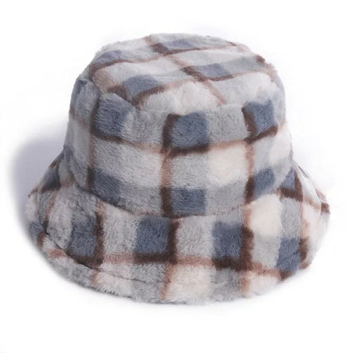 Plush Plaid Bucket Hat | Gingham Checkered Summer Streetwear Hat