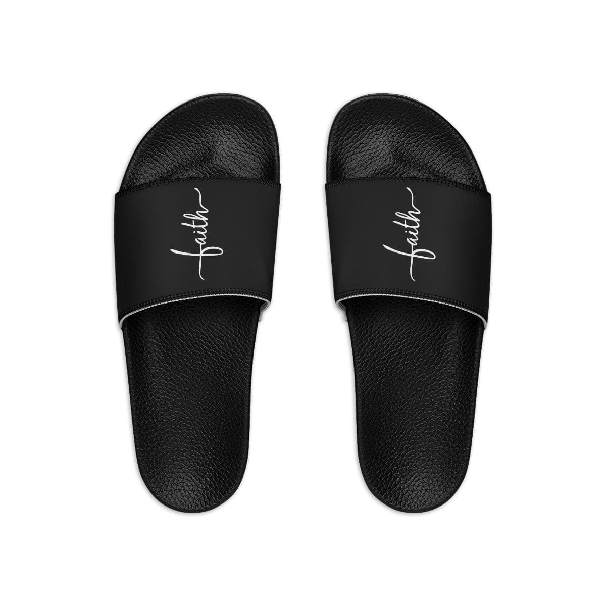 Mens Black Slide Sandals - Faith Christian Inspiration