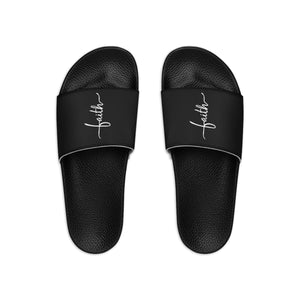 Mens Black Slide Sandals - Faith Christian Inspiration