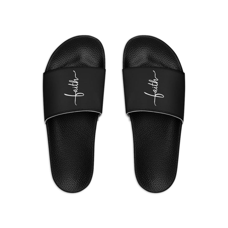 Mens Black Slide Sandals - Faith Christian Inspiration