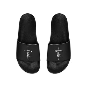 Mens Black Slide Sandals - Faith Christian Inspiration