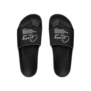 Mens Black Slide Sandals - Glory Christian Inspiration
