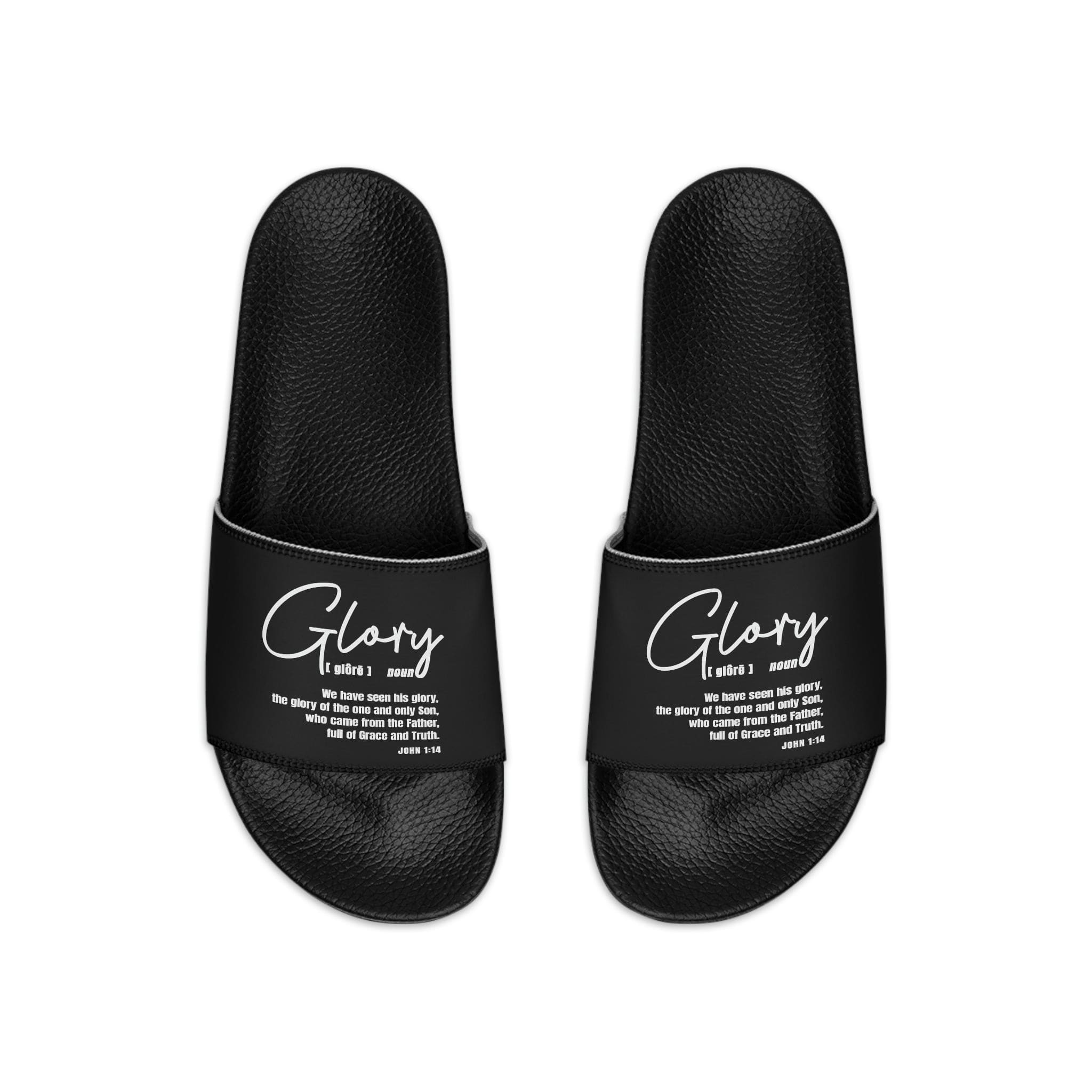 Mens Black Slide Sandals - Glory Christian Inspiration