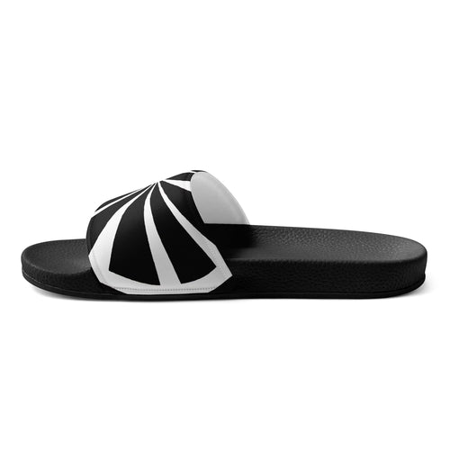 Black and White Geometric Pattern 2 Mens Slide Sandals