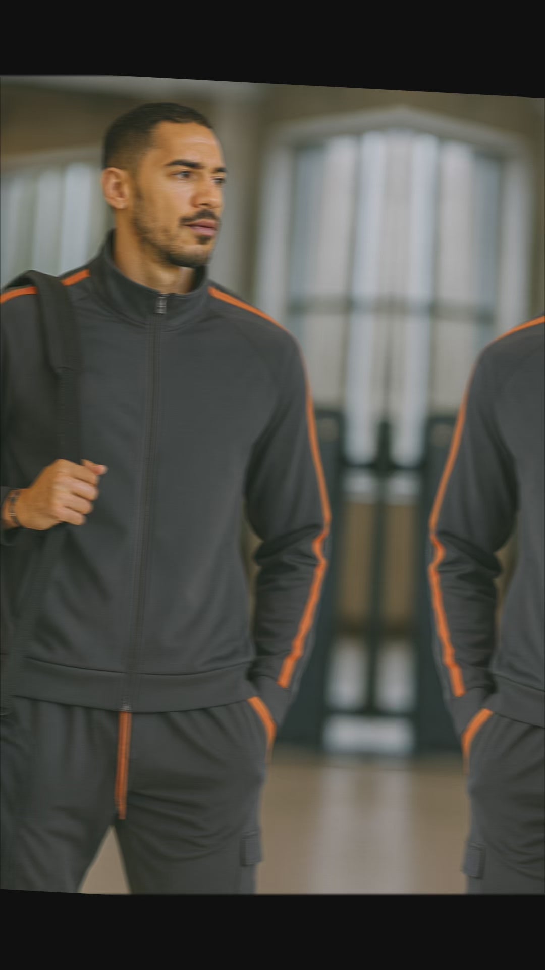 Men’s Two-Stripe Zip Up Track Jacket – Athletic Fit, Lightweight Performance Warm-Up