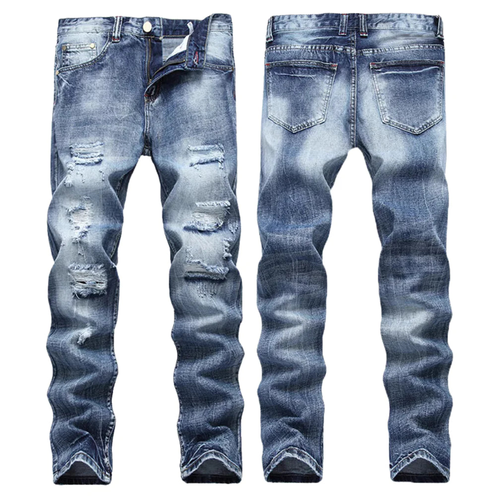 Stone Washed Ripped Skinny Jeans